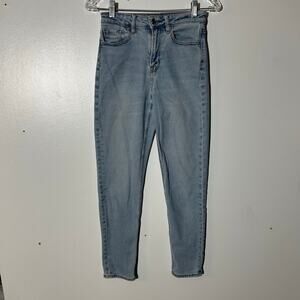 American Eagle Mom Jeans Stretch 5 Pocket‎ Washed Blue Denim Women’s Size 00